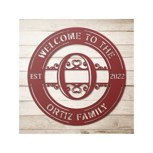 Custom Family Name Initial O Sign - Personalized Letter O Monogram Metal Wall Art