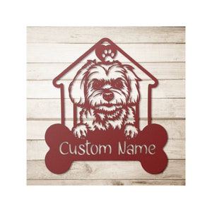 Custom Maltese Sign, Maltese Metal Cutout, Personalized Maltese Gift, Dog Name Sign, Maltese Gifts, Maltese Lapdog Wall Art, Maltese Art