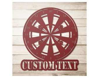 Personalized Darts Metal Sign: Custom Dart Board Decor