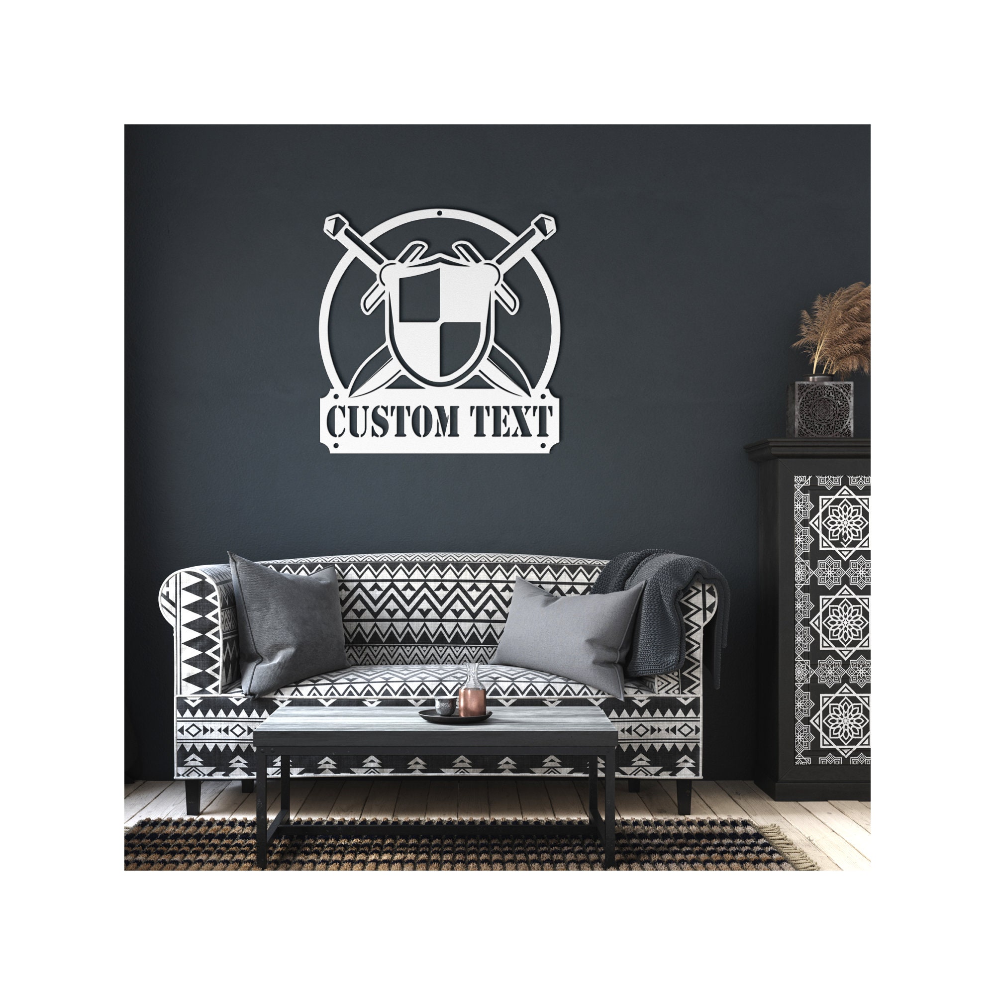 Custom Metal Shield Sign - Personalized Medieval Knight Shield and ...