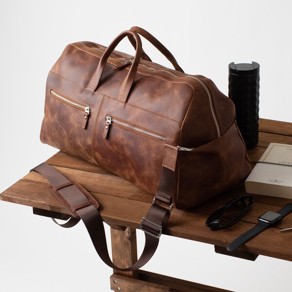 Leather Gym Bag Etsy