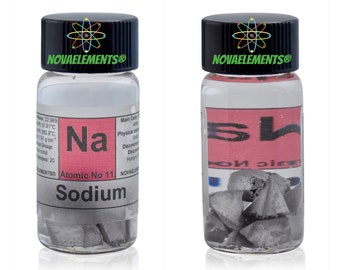 Sodium metal element 11, Periodic Table of the Elements, Sodium metal, Sodium pieces, Sodium in vial with label 1 gram 99.9%