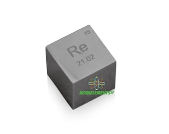 Rheniumkub densitet 10x10x10mm, Rheniummetall, Rheniummetallisk blank kub 10mm 99,99% ren
