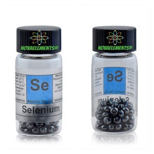 Selenium element 34, Periodic Table of Elements, Selenium vial, Selenium pellets 5 grams 99.999% in vial with label