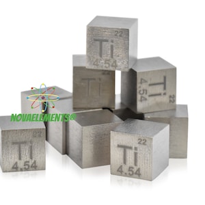 Titanium cube density 10x10x10mm, Periodic Table of Elements, Titanium metal cube 10mm 99.99%