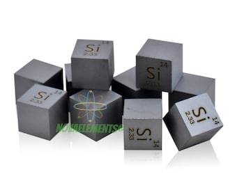 Kiselkubdensitet 10x10x10mm, Periodiska systemet, Kiselmetallkub 10mm 99,99%