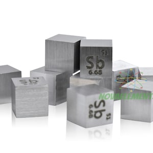 Antimony cube density 10x10x10mm, Periodic Table of the Elements, Antimony cube 10 mm 99.99% pure