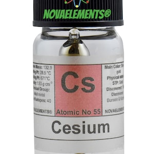 Cesium metal, Cesium metal, Cesium ampoule, Cesium element 1 gram ampoule without oxide, in vial with label 99.95% pure