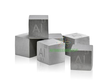 Aluminiumkubdensitet 10x10x10mm, Periodiskt system, Aluminiummetallkub 10mm 99,99%