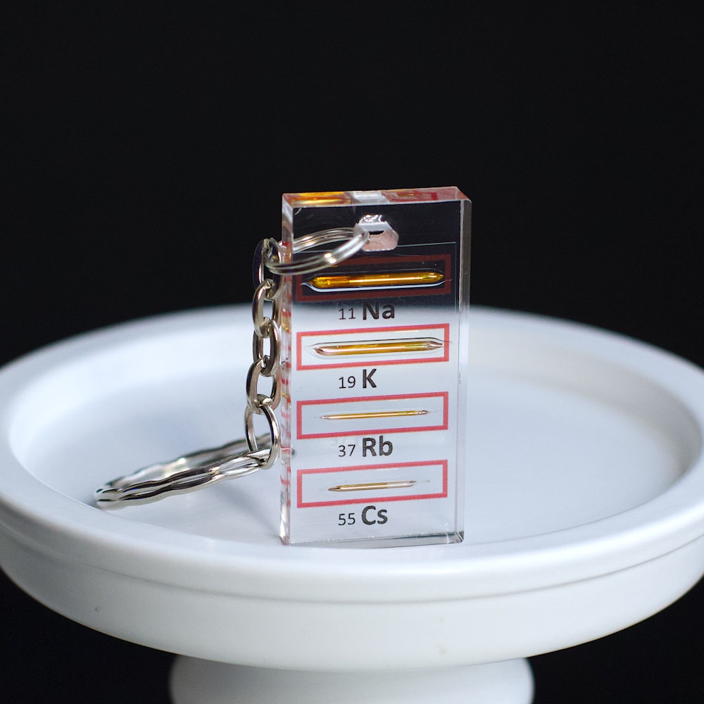 Alkali metals set for collection, Alkali metals keychain, Periodic Table of Elements Keychain, Alkali metals Na, K, Rb, Cs Periodic Tile