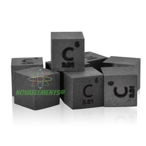 Carbon cube density 10x10x10mm, Periodic Table of the Elements, Carbon metallic cube 10 mm 99.99%