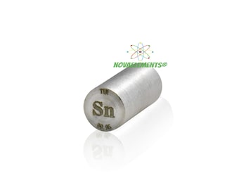 Metallic Tin 50 element, Periodic Table of Elements, Cylinder Tin, Metallic Tin 99.95% 11 grams 20 x 10 mm