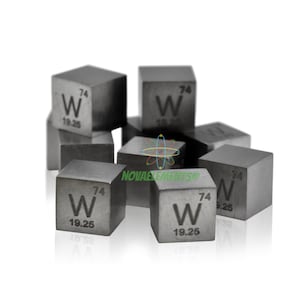 Tungsten cube density 10x10x10mm, Periodic Table of Elements, Tungsten metal cube 10mm 99.99% pure