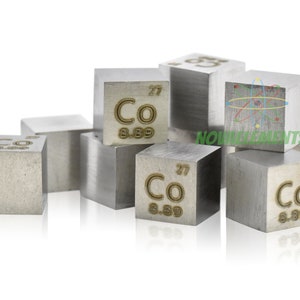 Cobalt cube density 10x10x10mm, Periodic Table of Elements, Cobalt metal cube 10mm 99.99% pure