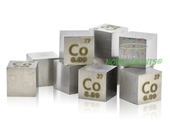 Koboltkubdensitet 10x10x10mm, Periodiska systemet, Koboltmetallkub 10mm 99,99% ren