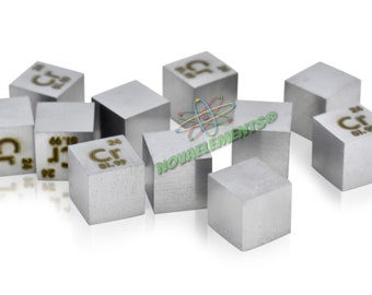 Kromkubdensitet 10x10x10mm, Periodiska systemet, Krommetallkub 10mm 99,99% ren
