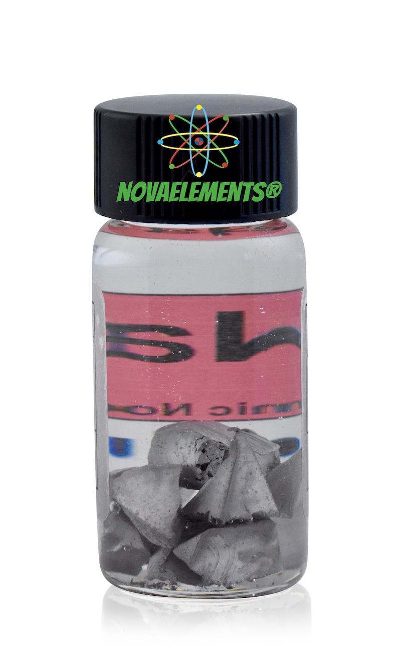 sodium metal element sample for collection in labeled glass vial