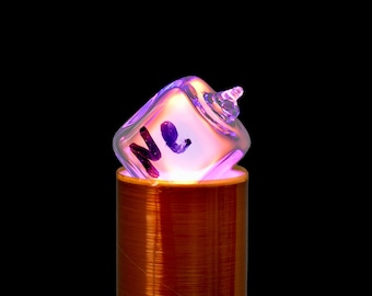neon rarefied gas, Periodic Table of the Elements, neon element cube 10 mm element collection