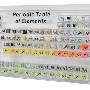 real periodic table of elements set for display and collection