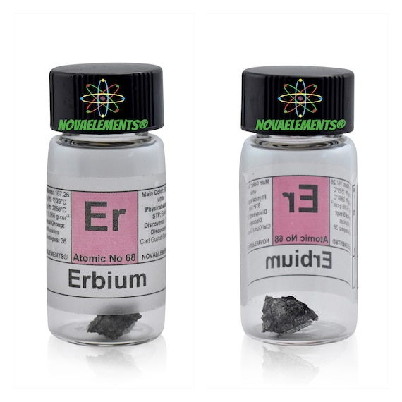 エルビウム　インゴット14.7g レアアース　元素標本　erbium エルビウム金属元素68、元素周期表、エルビウム金属、ラベル付き