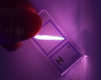 Hydrogen mini ampoule for collection, Hydrogen keychain, Periodic Table of Elements Keychain, Hydrogen Periodic Tile