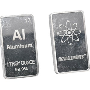 Lingot d&#39;aluminium, Tableau périodique des éléments, Lingot d&#39;aluminium métallique 1 gramme 99,9 %
