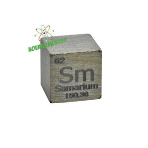 Samarium cube density 10x10x10mm, Periodic Table of the Elements, Samarium metal cube 10mm 99.9%
