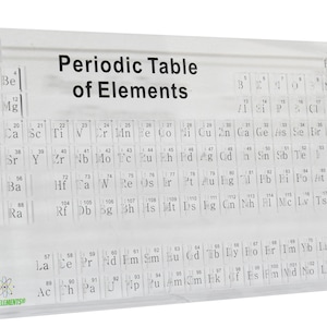 Tabla periódica de los elementos, caja acrílica, para todos los cubos de 1 pulgada (25,4 mm) Colección de elementos de la tabla periódica