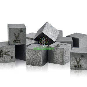 バナジウム立方体密度 10x10x10mm、元素周期表、バナジウム金属立方体 10 mm 99.99%