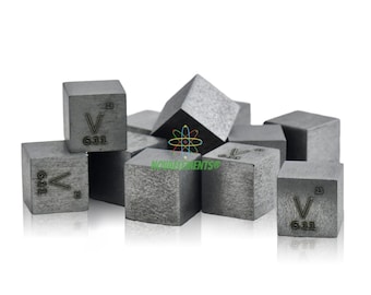 Vanadinkubdensitet 10x10x10mm, Periodiska systemet, Vanadinmetallkub 10mm 99,99%