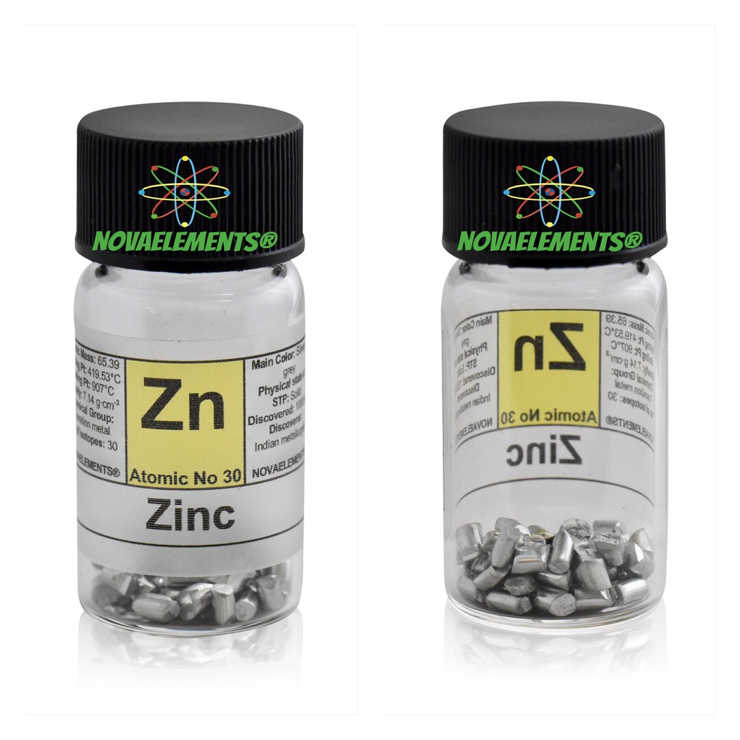 Zinc Metallic Element 30, Periodic Table of Elements, Zinc Metal, Zinc Pellets in Vial With