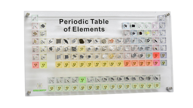 real periodic table of elements set for display and collection