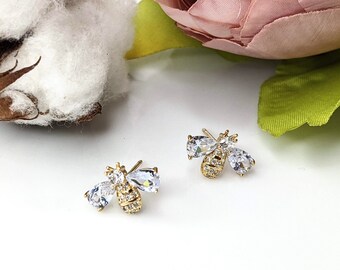 Crystal Bee Earrings - Etsy