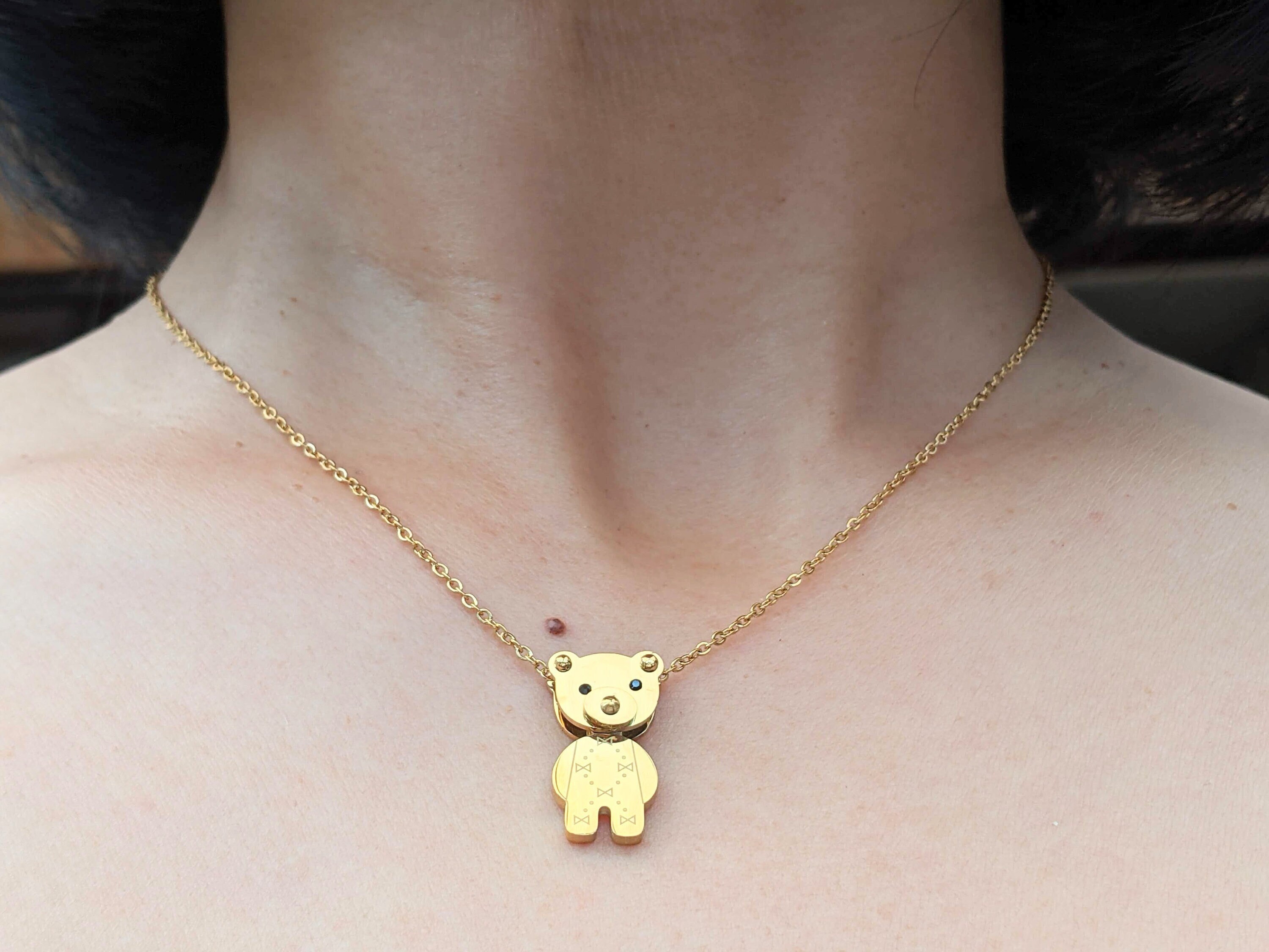 GOLD TEDDY HEART BEAR necklace – Mazza Boutique