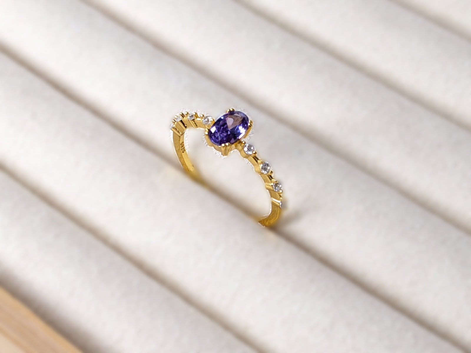 Oval Cut Amethyst Ring Engagement Ring Gold Plated Sterling - Etsy