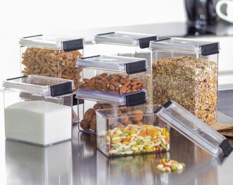 Food Storage Container Premium, Food Storage Jars with lid, Food Jar, Pasta Jars Airtight Container, Food Container with Lid, Cereal Jar