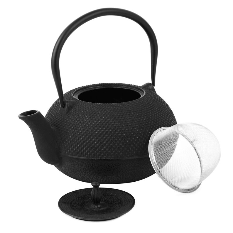 Cast Iron Japanese Teapot Black Tea Pot With Infuser Tea Etsy