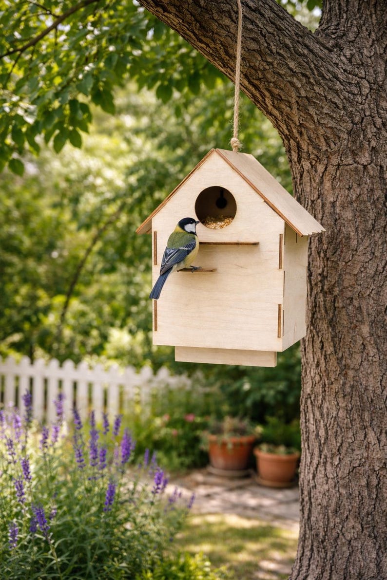 Unfinished Wooden Birdhouse | DIY Plywood Bird House for Decoupage ...