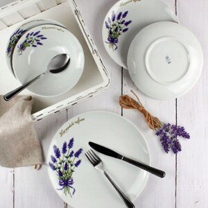 Series Blance 24 Piece Porcelain Plates Sets with 12 Soup Dinner