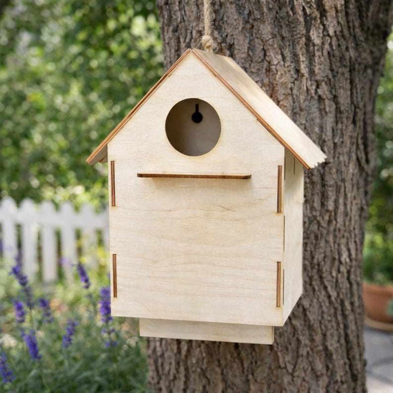 Unfinished Wooden Birdhouse | DIY Plywood Bird House for Decoupage ...