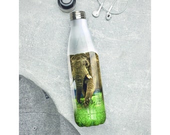 Bottiglia di acqua calda termale in acciaio inossidabile Elephant Theme 500ml