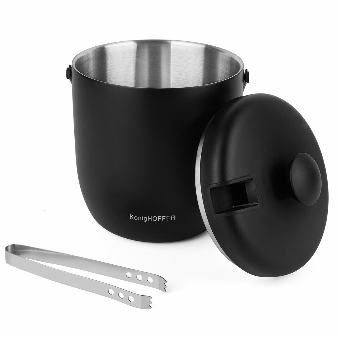 Ice Bucket 2.8 L Black With Ice Holder Party Gift Etsy