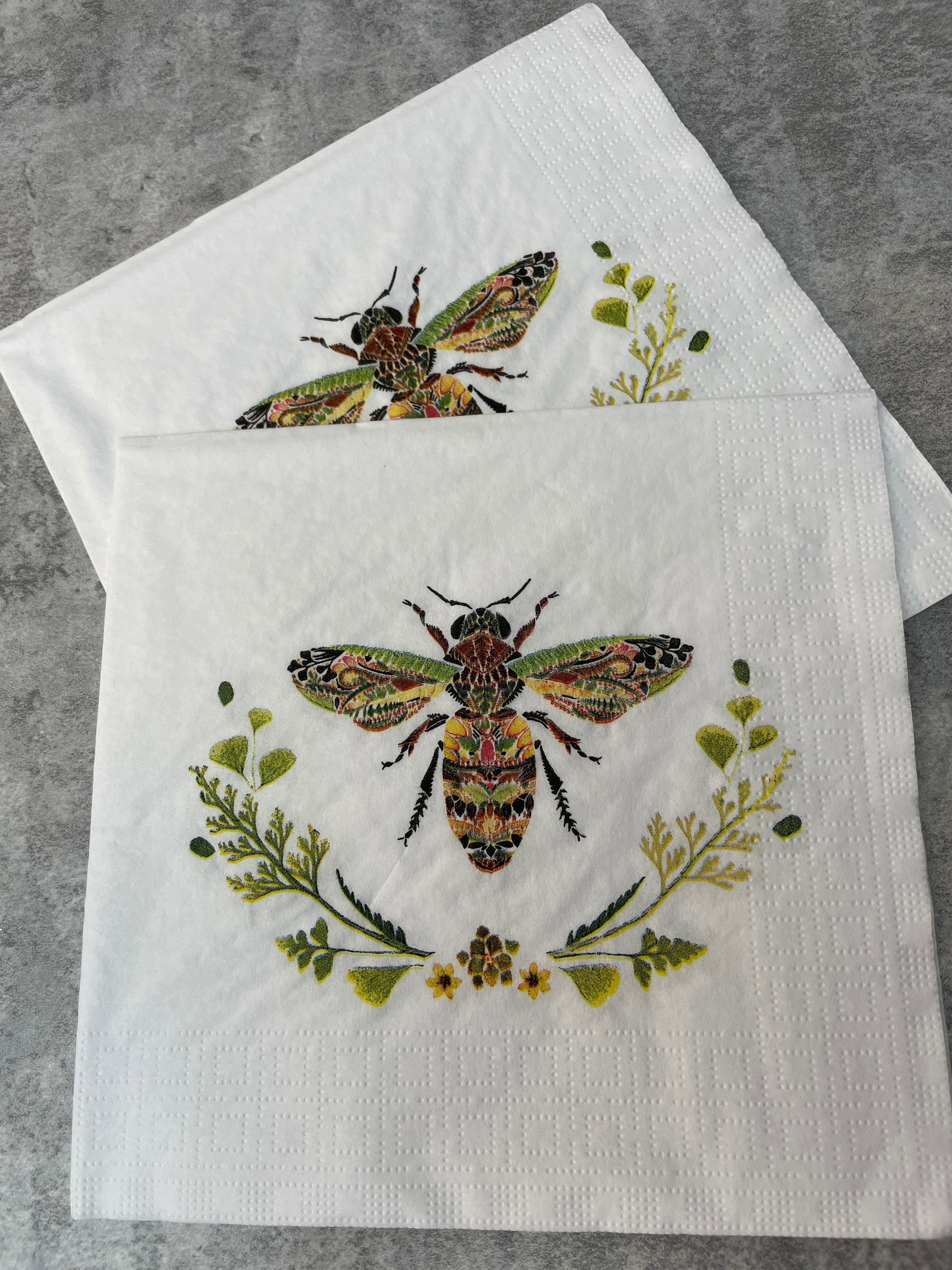 4pack of Green Bee paper napkins Etsy