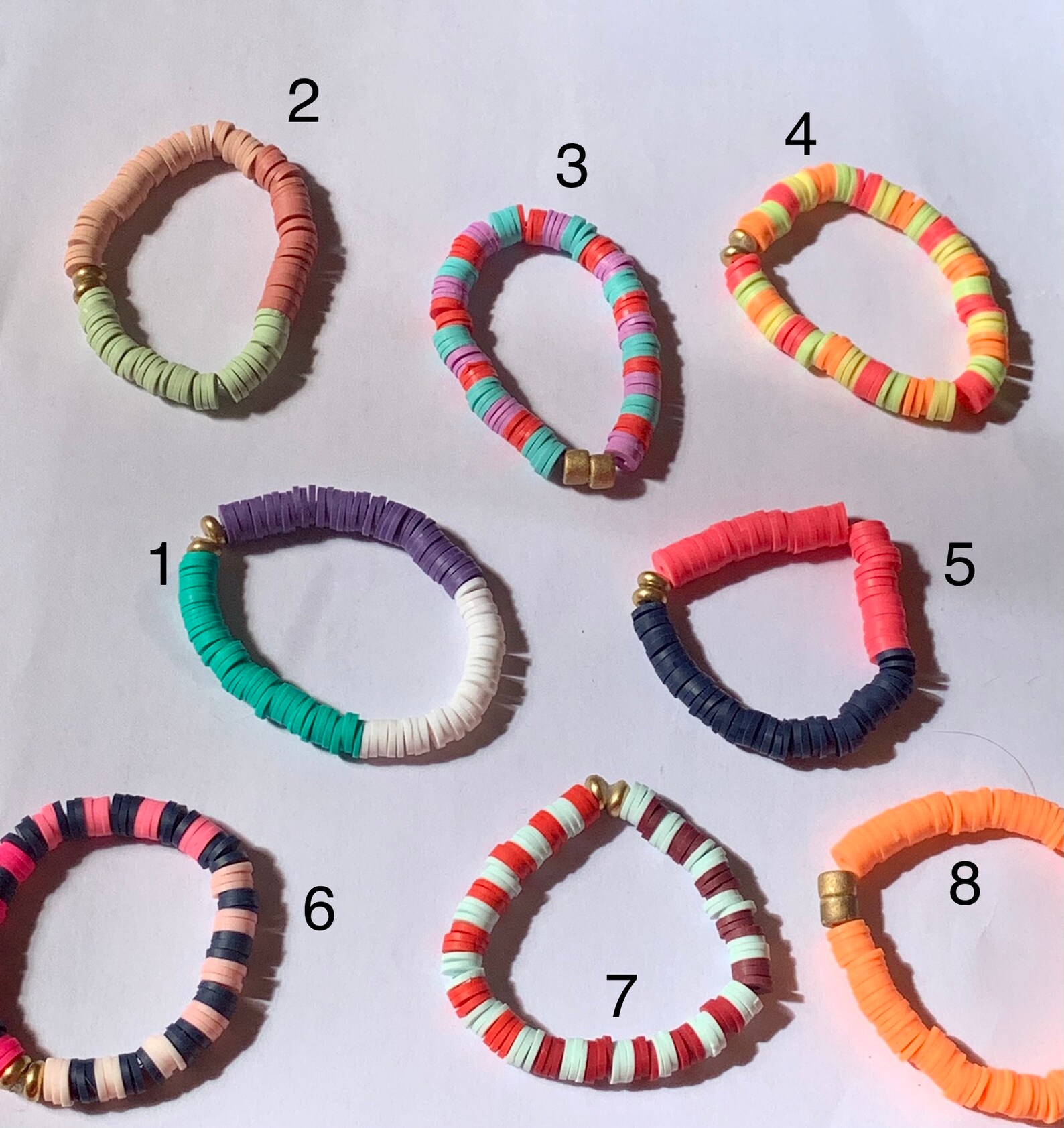 Heishi bead bracelets for kids Etsy