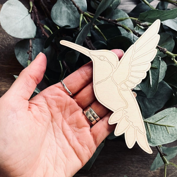 10x Wooden Hummingbird Cutouts / Hummingbird Decor | Laser Cut Bird | 3mm Thick Laser Cut Plywood Blanks