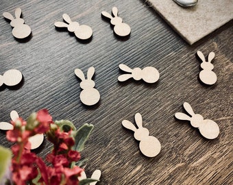 Wooden Easter Table Confetti | Easter Table Decorations / Easter Bunny Decorations