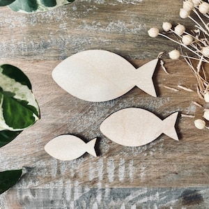 10x Wooden Fish Shapes / Fish Blanks from 40mm Tall  | 3mm Thick Laser Cut Plywood Blanks | Craft Shapes