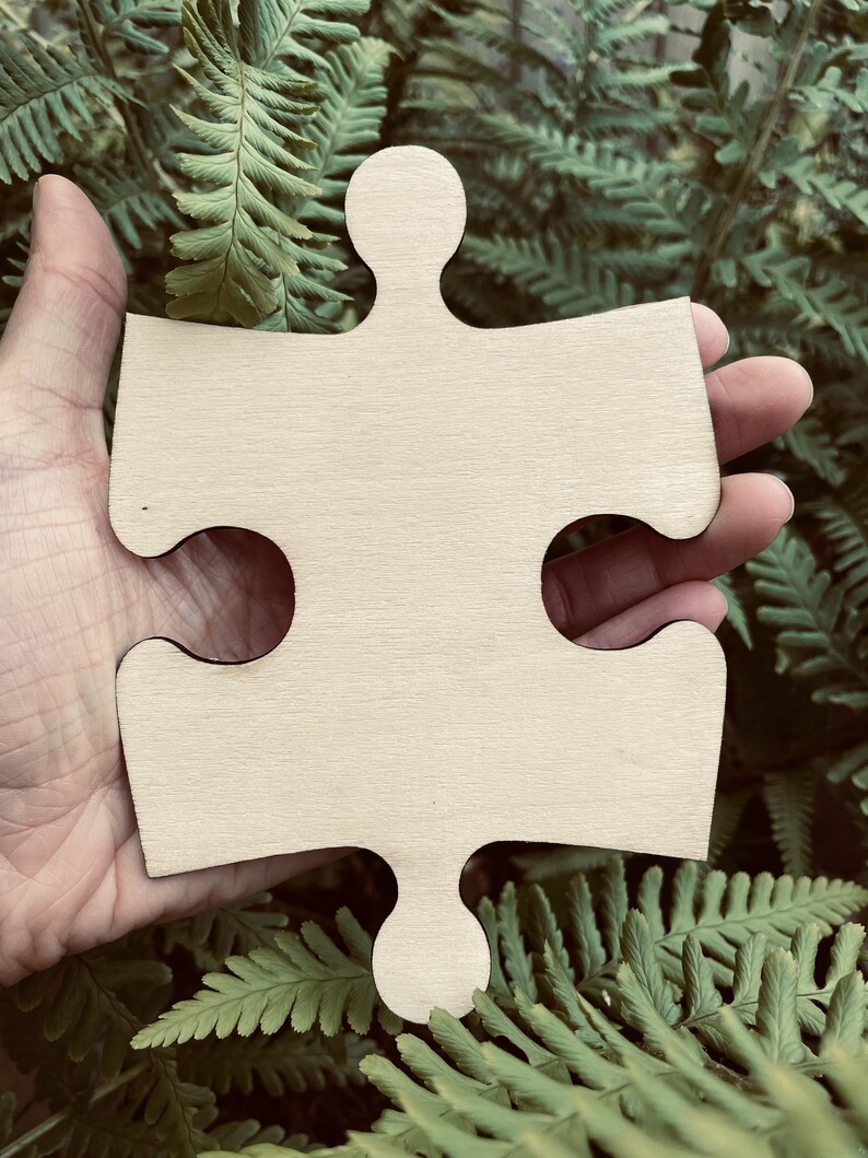 10x Wooden Jigsaw Puzzle Piece Shapes From 40mm Wide 3mm Etsy