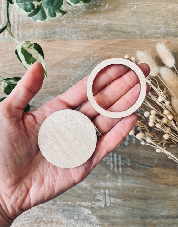 30MM Wooden Pieces Circle Disk Unfinished Round Disc