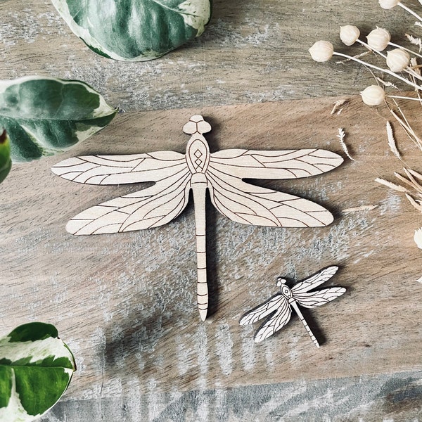 10x Handmade Dragonfly / Wood Insect from 40mm Wide  | 3mm Thick Laser Cut Plywood Blanks | Craft Shapes